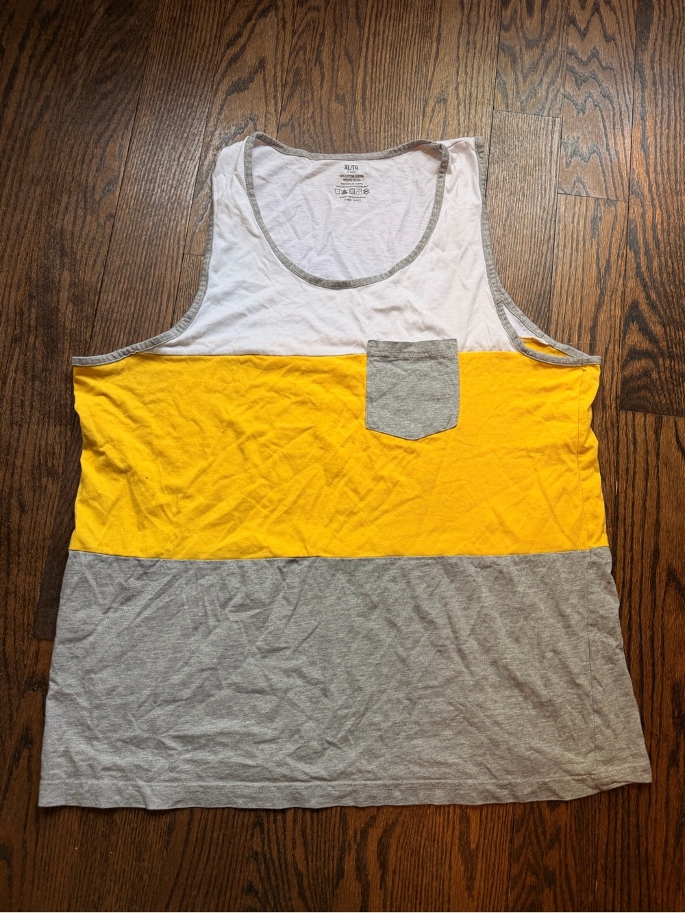 George Men’s Yellow, Gray & White Colorblock Tank Top